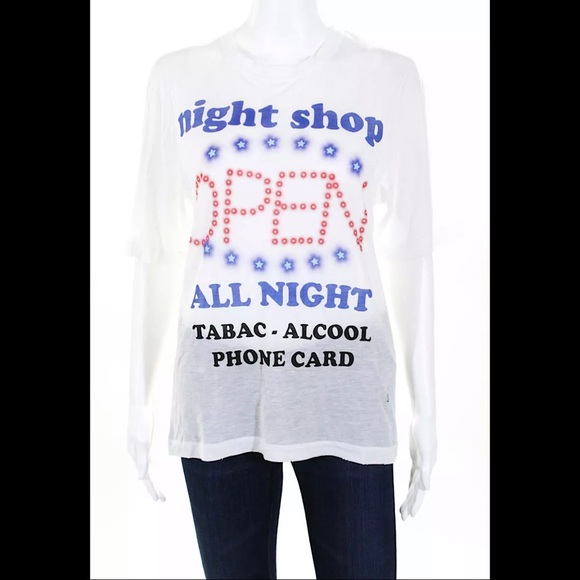 Filles A Papa Distressed Night Shop Graphic Tee - Picture 2 of 7
